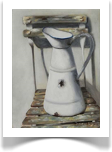 Pitcher on stool