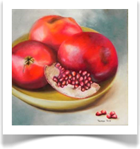 Pomegranate half broken