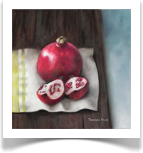 Pomegranate on teacloth