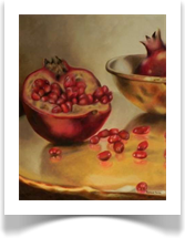 Pomegrantes in a brass bowl 1