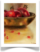Pomegrantes in a brass bowl 2